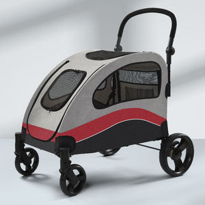 Luxury 4-Wheel Pet Stroller Detachable <b>Cage</b> Easy One-Hand Fold Lightweight Travel Carrier Transparent Fabric Fashion for Dogs - Product Image 4