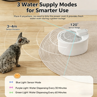 Fontana d'Acqua Automatica Senza Fili Elecpet da 2,5L per Animali Domestici con Separazione Acqua-Elettricità