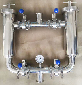 Sanitaire en acier inoxydable filtre à eau <span class=keywords><strong>logement</strong></span> avec double angle type crépine et <span class=keywords><strong>vannes</strong></span> papillon - Product Image 4