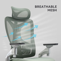 Fauteuil de Bureau Ergonomique à Dossier Haut et Confortable, Entièrement Réglable en Maille Pivotant pour Cadre Dirigeant