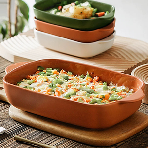 Plat de cuisson en céramique four électrique rectangulaire en céramique plat spécial <span class=keywords><strong>fromage</strong></span> risotto bol de cuisson plaques de cuisson pour restaurant - Product Image 3