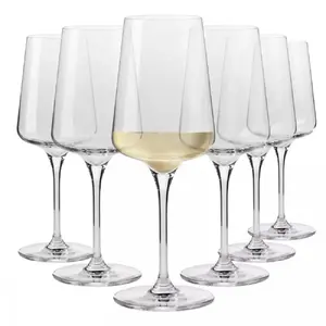 Modern White Wine Glasses Set - 6-Piece Collection - 13.5 Oz 400 Ml Capacity - Elegant Stemware - B2B Offer - Krosno Glass