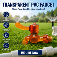 Robinet en PVC transparent de Chine, Robinet anti-corrosion pour l'irrigation, usage domestique et extérieur, vente en gros, OEM