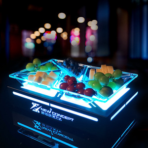 Plateau à fruits lumineux à LED, plateau divisé pour bars, KTV, discothèques, plat à collation créatif avec base lumineuse, garantie de 3 ans - Product Image 4