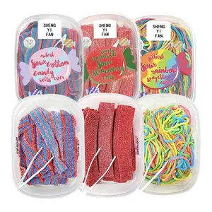 Fabriek Directe Verkoop Bulk Drop Zachte Snoep Strip Multicolor Zure Riem Gummy Candy