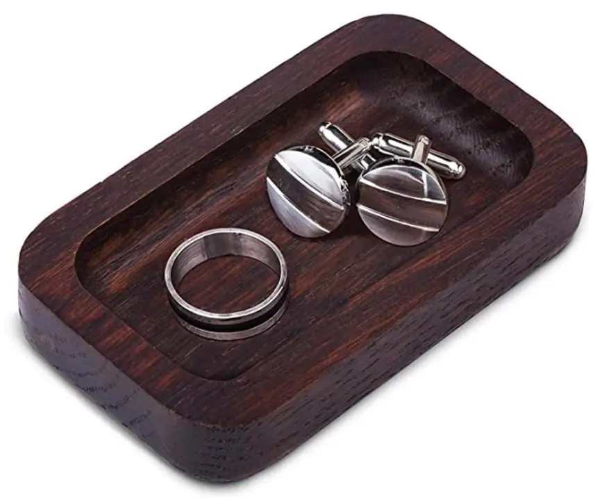 Wood Ring Tray Gifts for Men Who Have Everything Jewelry Organizer Dish Couple Gifts Engagement Gifts for Him