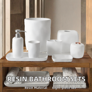 Juego de Accesorios de Baño de Resina Blanca al por Mayor, Juego de Accesorios de Baño Modernos para Hotel, Hogar, Habitación de Huéspedes - Product Image 2