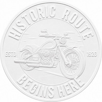 Plaque Métallique Vintage Route Historique Moto, Décoration Murale Rustique pour Garage de Motard ou Caverne d'Homme, Art Mural Rétro en Métal