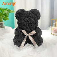 AM-PE003B Ammy 40cm mousse Rose ours créatif fleurs artificielles ours en peluche coffrets cadeaux pour noël anniversaire saint valentin cadeaux