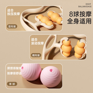 Masseur de cou à 6 billes, bâton d'acupression avec poignée allongée pour soulager les douleurs au cou et aux épaules, massage à domicile - Product Image 4