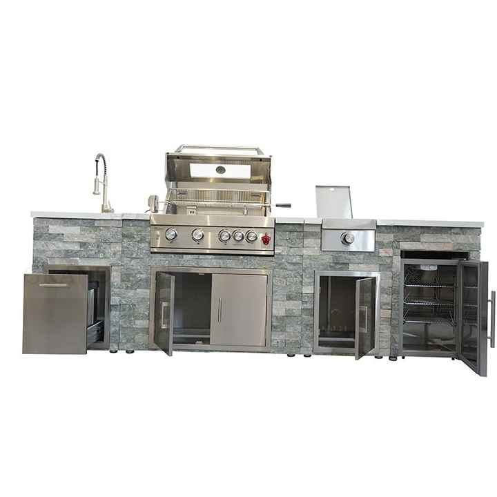 BBQ Built in Outdoor Kitchen Island Outdoor Kitchen Cabinet Grill Stone ...
