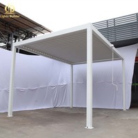 Pergola à toit à lamelles manuelles, imperméable, auvent extérieur, gazebo bioclimatique, pavillon de jardin, pare-soleil, pergola rétractable