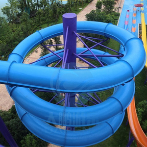 Hồ bơi trượt trượt đôi ống để bán công viên nước thu hút bán buôn sợi thủy tinh 1 bộ nước pháo ống cho 12 năm - Product Image 4