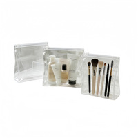 Organisateur de voyage portable et personnalisable pour cosmétiques et articles de toilette, étanche, en EVA, TPU, PVC transparent givré, avec fermeture éclair, tridimensionnel