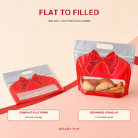 Bolsa transparente OEM personalizada al por mayor para pan de molde, con cierre resellable y asa de transporte, para pan tostado en rodajas de 450 g, embalaje de regalo para panadería