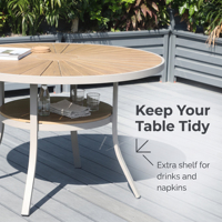 Ensemble de table et chaises de salle à manger d'extérieur en alliage d'aluminium de 47 pouces au design moderne, résistant aux UV, meubles de patio durables