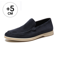 Mocassins pour hommes en cuir pleine fleur, rehaussants de 5 cm, souples, personnalisables avec logo, vente en gros directe usine, haute qualité