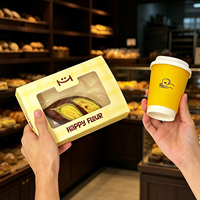 Boîtes de boulangerie en carton blanc biodégradable, écologiques et recyclables, sur mesure, avec fenêtre pour l'emballage des muffins et des beignets
