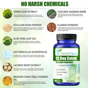 Custom Made Probiotic Support Capsules 15 Day Colon Cleanse Capsules with Senna Leaf Daily Boost Energy and Metabolism Slimming - Product Image 5