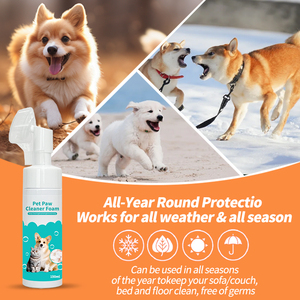 Vente directe d'usine, mousse nettoyante pour chiens aux ingrédients naturels et sûrs, sans rinçage, mousse nettoyante pour pattes d'animaux avec brosse exfoliante - Product Image 4