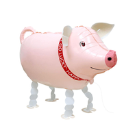 Ballon en aluminium marchant en forme d'animal pour enfants : cochon, girafe, pingouin, poulet, canard, vache - Décoration animée - Vente en gros