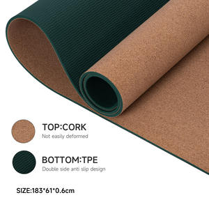 BLOOM özel Logo yüksekliği kaliteli spor doğal mantar Pilates <span class=keywords><strong>Mat</strong></span> çevre dostu baskılı 6mm kalın TPE mantar <span class=keywords><strong>Yoga</strong></span> <span class=keywords><strong>Mat</strong></span> - Product Image 4