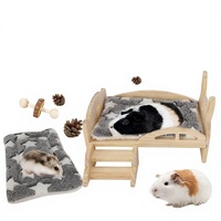 Abri pour petits animaux de compagnie moderne de qualité supérieure, escalier en bois, lapin, cochon d'Inde, hamster, toutes saisons, écologique, durable, confortable, abri pour rongeurs