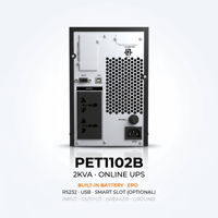 UPS 2kVA dengan Baterai Internal Frekuensi Tinggi Konversi Ganda Online untuk Rak IT