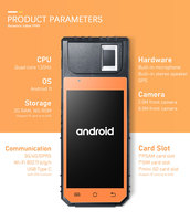 vFP09 Android 11, Lector de Huellas Dactilares, Reconocimiento Facial, Escáner de Códigos de Barras y Códigos QR, Impresora, NFC, Reloj Checador Portátil