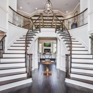 Lan Can Ban Công Bằng Sắt Rèn Cầu Thang Đôi Sang Trọng Cho Cầu Thang Gỗ Trong Nhà - Product Image 2