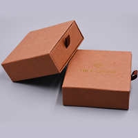 Tiroir de rangement pour bijoux de luxe en papier artisanal avec logo personnalisé East-Sunshine Emballage cadeau élégant pour bijoux fins