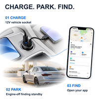 Pelacak Mobil Bluetooth OBD Aluminium dengan Pencarian Kendaraan Tertinggal 20 Hari, Pengisian Daya USB 30W dan USB-C PD QC