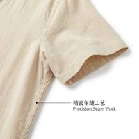 Kaos Henley Tekstur 180g Khusus Pria Kerah Mandarin Bahan Rajut Kerut Polos Solid Smart Casual Old Money Lengan Pendek