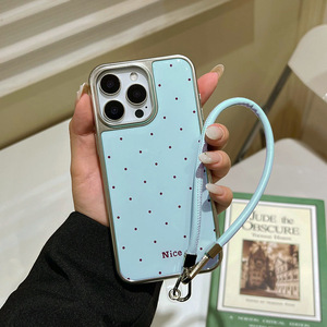 <span class=keywords><strong>Coque</strong></span> antichoc en TPU premium vert menthe frais à pois <span class=keywords><strong>avec</strong></span> lanière et bords argentés, compatible <span class=keywords><strong>avec</strong></span> les modèles 17, 16 et 15 - Product Image 1