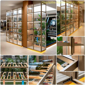 Tùy Chỉnh Vàng Anodized Nhôm Tủ Cửa Kính Khung Ép Đùn Hồ Sơ Cho Trang Trí Cắt Uốn Hàn Dịch Vụ - Product Image 3