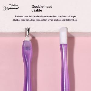 <span class=keywords><strong>Fourche</strong></span> à double tête avec manche en plastique, pelle en acier inoxydable, soin des ongles, usage commercial, modèle (nacré), vente en gros d'usine - Product Image 3