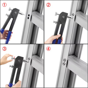 Set di pistole a rulli manuali multi-misura per rivetti, salva-lavoro, azionamento con una mano, 6 pezzi, utensile hardware - Product Image 2