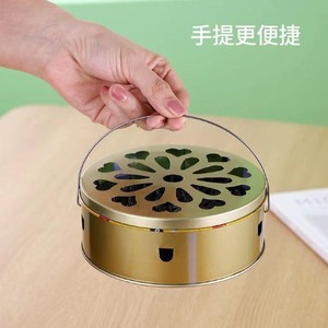 Stainless Steel Mosquito Coil Box With Lid Large Fireproof <b>Holder</b> For Mosquito And Insect <b>Control</b> Durable Design - Product Image 4