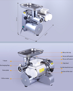 Máquina Picadora y Rebanadora de Carne Automática Comercial de Acero Inoxidable de Alta Calidad, de Sobremesa, 1.1Kw - Product Image 6