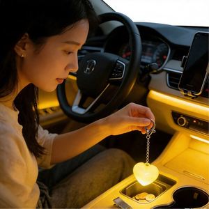Cross-Border Hot-Selling Handmade Love Water Drop Bell Design <b>LED</b> Touch-Sensitive Hanging Pendant Light for Car Interior - Product Image 1