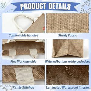Customize High Quality Wholesale Eco Friendly Cotton <strong>Bag</strong> <strong>Jute</strong> Custom Design Logo Waterproof Custom Beach <strong>Jute</strong> Canvas <strong>Tote</strong> <strong>Bag</strong> - Product Image 4