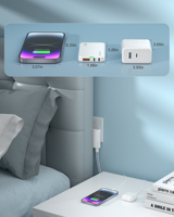 Chargeur mobile USB PD portable 20W avec prise européenne pour les voyages, compatible avec les écouteurs et les montres intelligentes