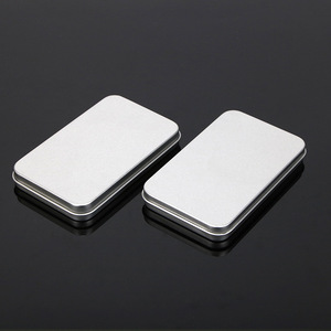 กล่องดีบุกบรรจุภัณฑ์กระป๋องลูกอมกล่องดีบุกที่มีฝาปิด/โลหะมีในสต็อก106*63*13มม. สี่เหลี่ยมมุมฉากบางสีเงิน/สีขาว/สีดำ/ - Product Image 2