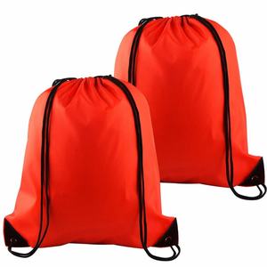 Mochila Promocional de Poliéster 210D con Cordón, Logotipo Personalizado Impreso, Bolsa Roja con Cordón para Guardar Objetos - Product Image 1