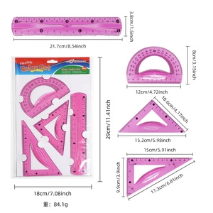 Ensemble <span class=keywords><strong>de</strong></span> règles flexibles <span class=keywords><strong>de</strong></span> 20 cm, 4 pièces - Product Image 6