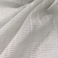 Tissu pour rideaux blancs en voile de polyester jacquard tricoté pour l'hôtellerie