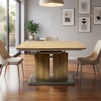 Ensemble de meubles de salle à manger au design moderne et contemporain avec matériau MDF, pieds en métal, table à manger réglable, pliable, pour usage domestique