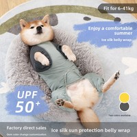 Pakaian Anjing Bahan Polyester Ice-silk, Pelindung Sinar Matahari Musim Panas, Cepat Kering, Model Empat Kaki, Menutupi Seluruh Tubuh, Gaya Eropa Amerika, Untuk Ras Sedang/Besar