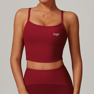 Customized Logo Sports Bra Fitness Yoga Vest Quick Drying Running Sportswear Breathable and Naked Shockproof Antibacterial