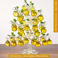 Kristallen appelboom met LED-lichtvoet, gloeiend glazen fruitboomfiguur, romantisch nachtlampje cadeau